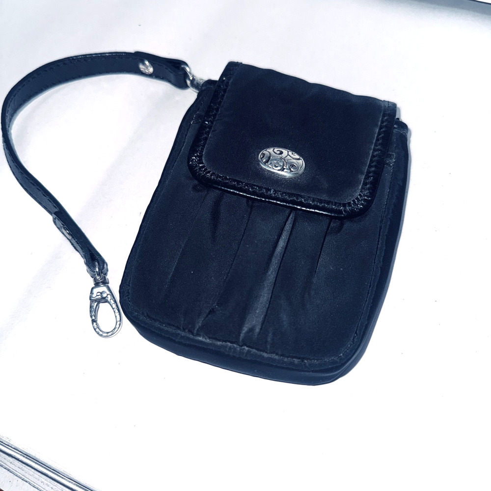 BRIGHTON Wallet Pouch Mini clip on card & phone holder black nylon
